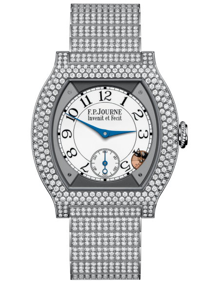 élégante 40 mm Titane avec 12 rangs de diamants et bracelet serti